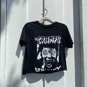 Black and White Crop Top with Graphic Design